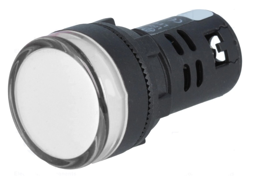 Controlelampje - LED indicator - 230V - 22mm - Wit Controlelampje - LED indicator - 230V - 22mm - Wit